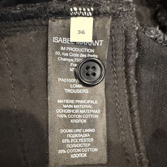Isabel Marant Loma Cropped Jeans Moto Inspired Zippers and Textures Size 4 (36FR - Picture 10 of 16